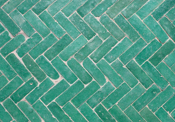 Green Herringbone Tile Vinyl Photography Backdrops