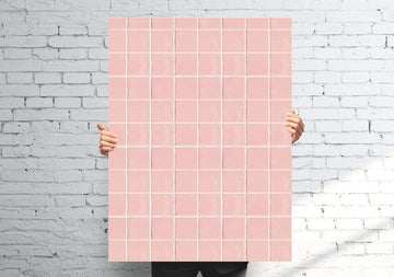 Pink Square Tile Vinyl Photography Backdrops