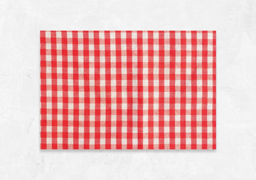Red & White Picnic Rug Material Vinyl Photography Backdrops