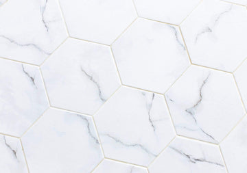 White Marble Hexagon Tile Vinyl Photography Backdrops