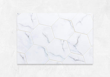 White Marble Hexagon Tile Vinyl Photography Backdrops